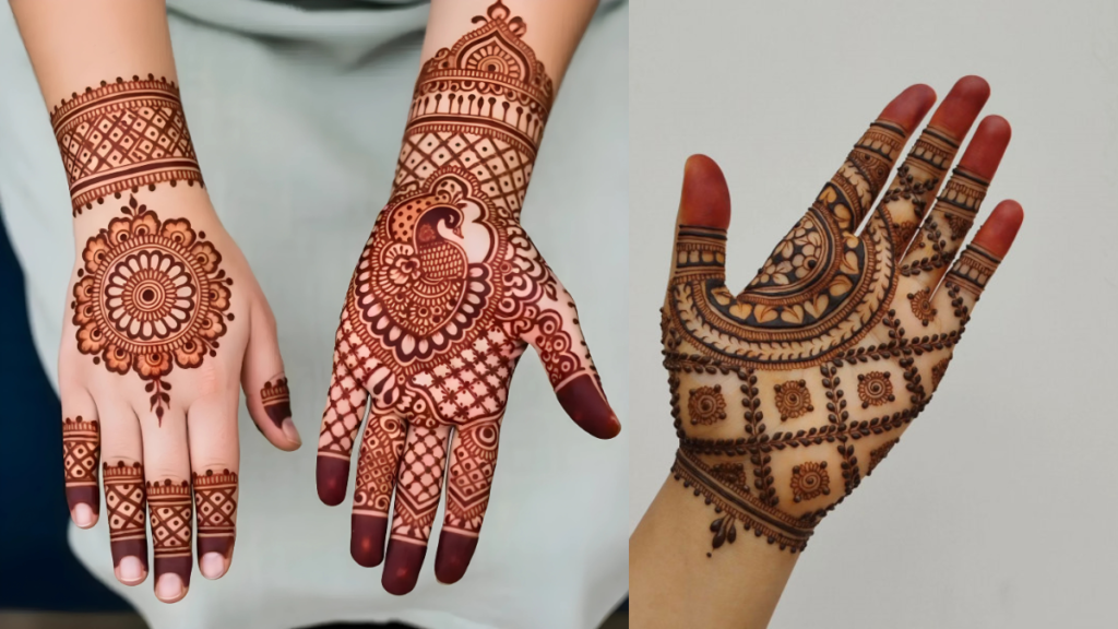 Easy mehendi design : ऐसी यूनिक और तेज आसान डिज़ाइन, हाथ देखते ही लोग तारीफ करने लगेंगे!