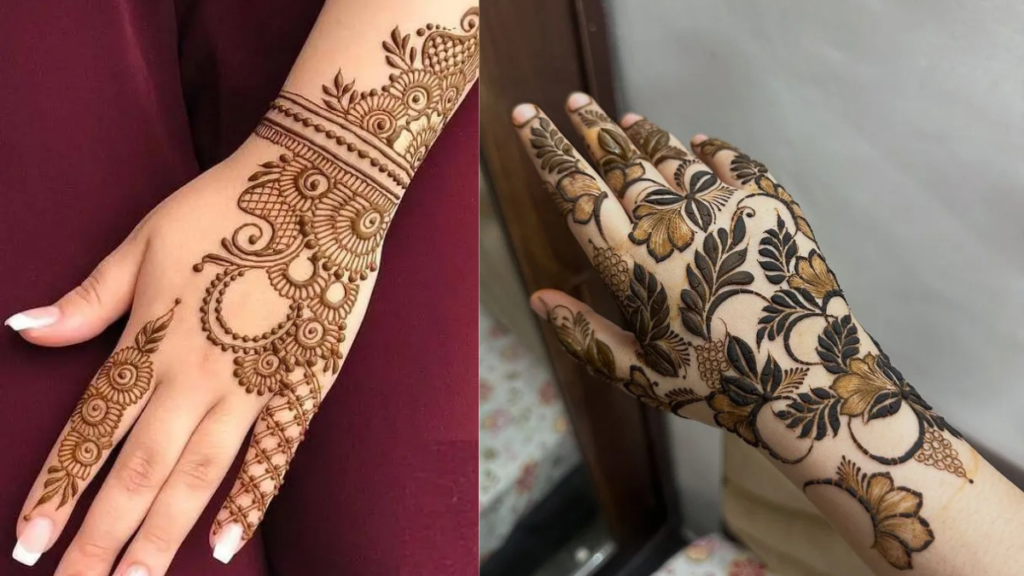 Mehndi design latest 2025 ये डिज़ाइन्स सिंपल से लेकर ब्राइडल तक सभी अवसरों के लिए उपयुक्त हैं।