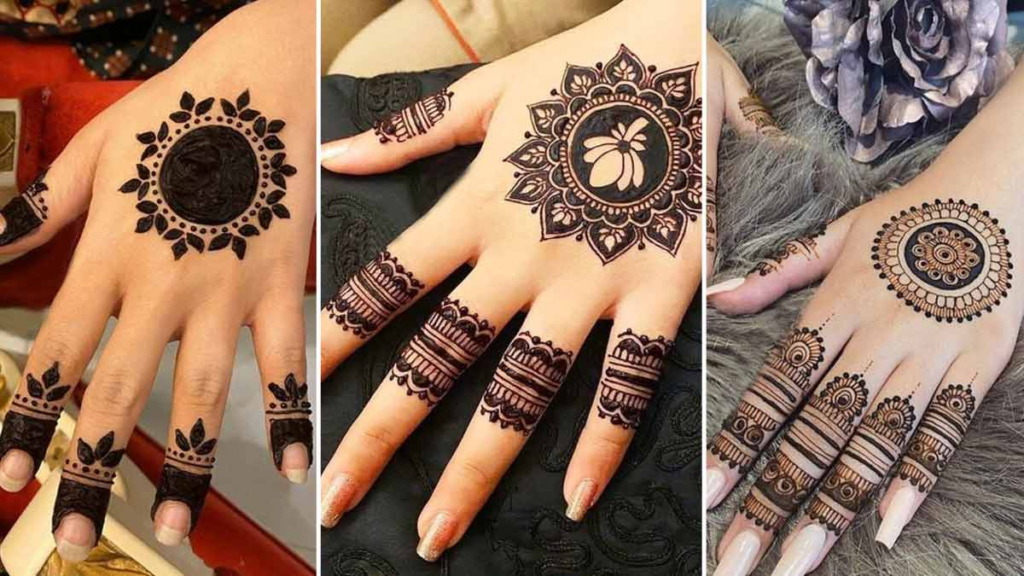Simple mehndi design back hand