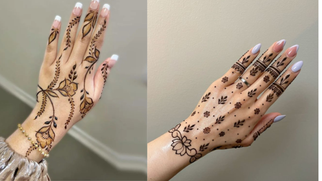 Simpal mehandi design फ्रंट हैंड मेहंदी डिज़ाइन में क्लीन और एलिगेंट लुक पाने के लिए सरल, नाजुक और खूबसूरत पैटर्न का चयन किया जाता है
