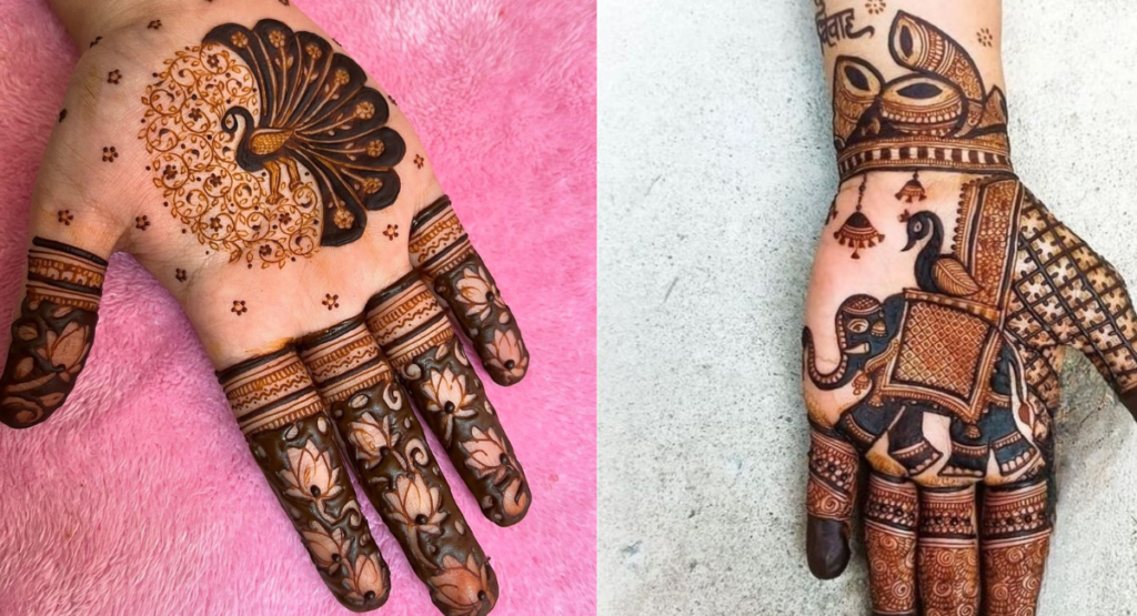 Stylish front hand mehndi design