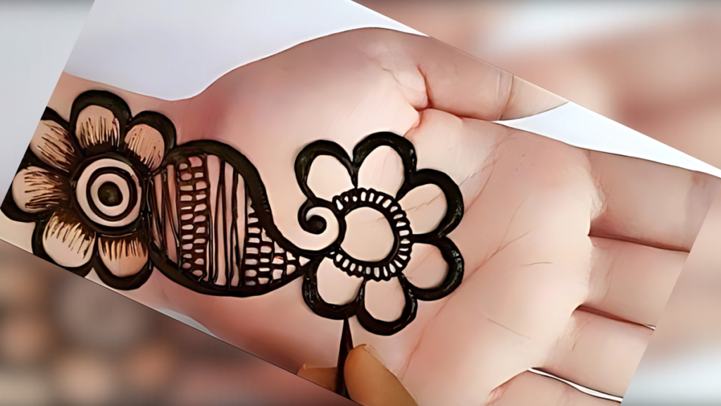 Simple cute aesthetic henna design