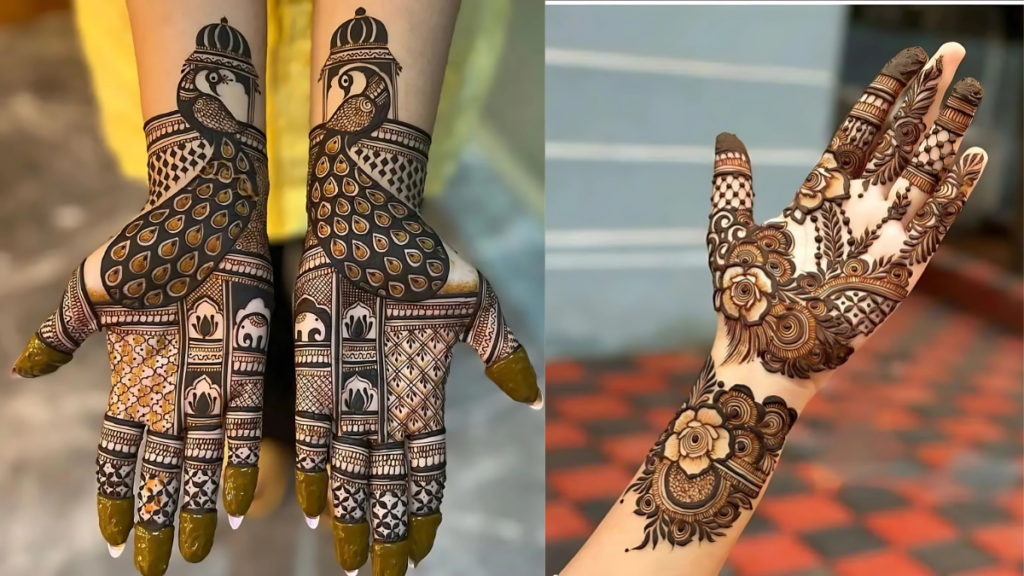 Stylish back hand mehndi dessign